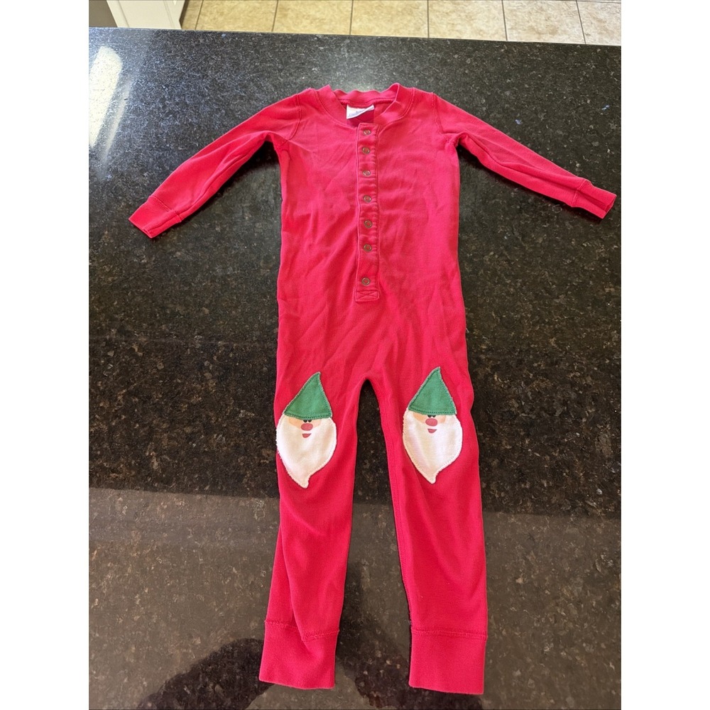 Hanna Andersson Christmas Long Jon Pajama Sz 18-24m 80 One Piece Pajama Santa